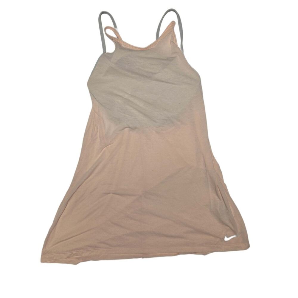 Nike Dri-FIT Women Peach Pink Built-In Sports Bra Active Tank Top Size L